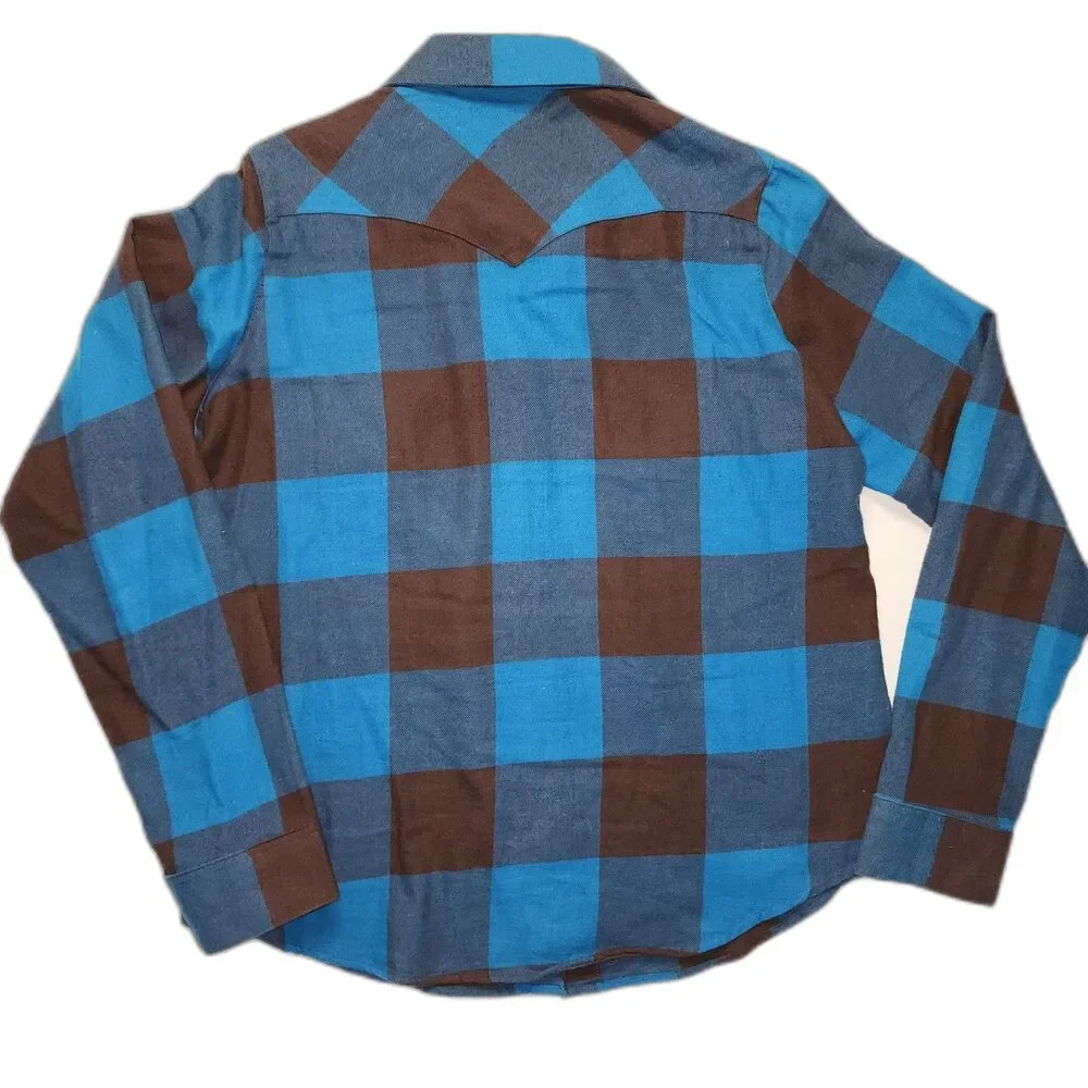 NWT Wrangler Wrancher Women's Plaid Button Up Flannel Shirt Sz L - Picture 2 of 7